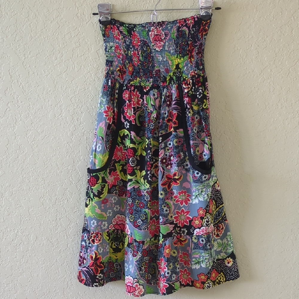 Colorful Floral Smocked Dress